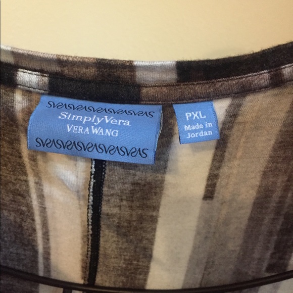 Simply Vera wang long sleeve brown & cream top - Picture 6 of 6